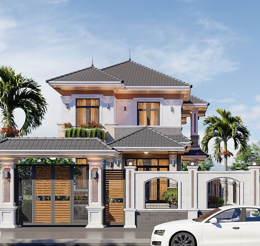 Toàn cảnh ngôi nhà từ hướng Đông Nam