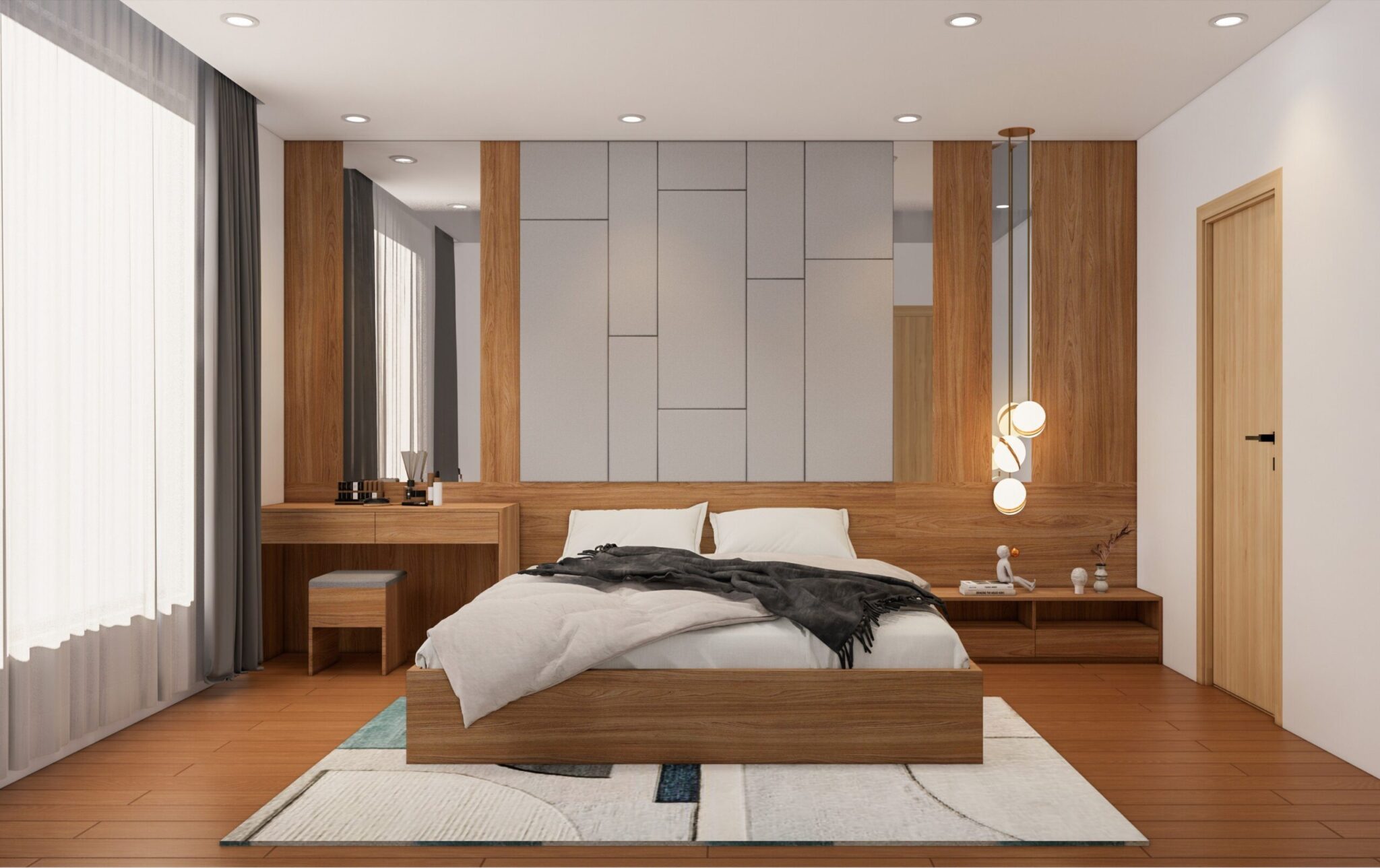 Phòng ngủ phong cách hiện đại và năng động mang lại cảm giác tươi trẻ và sức sống
