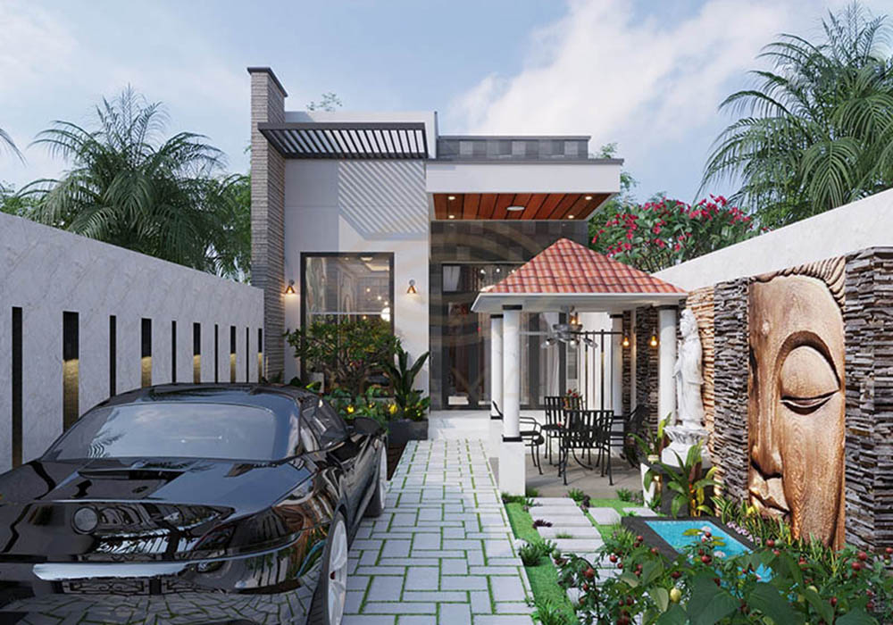 Mẫu Nhà Ống Có Sân Vườn