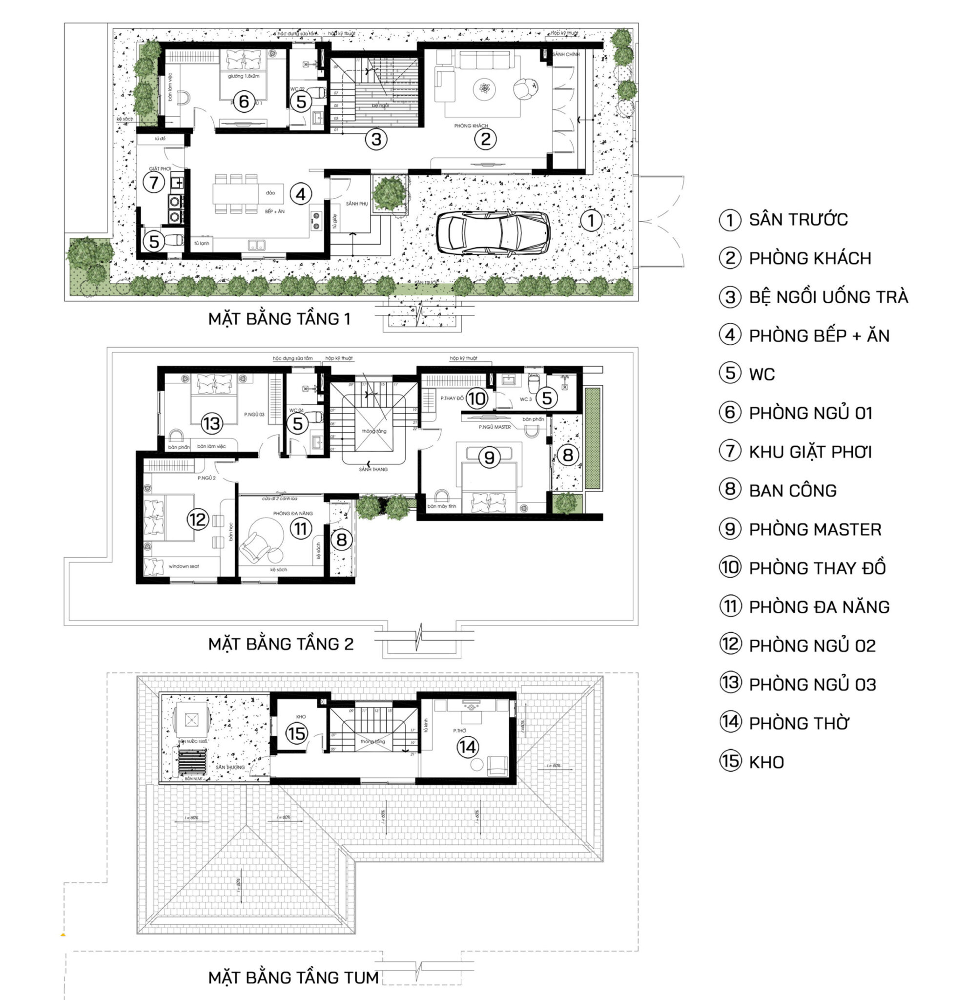 Bản vẽ nhà đẹp chữ L phong thủy