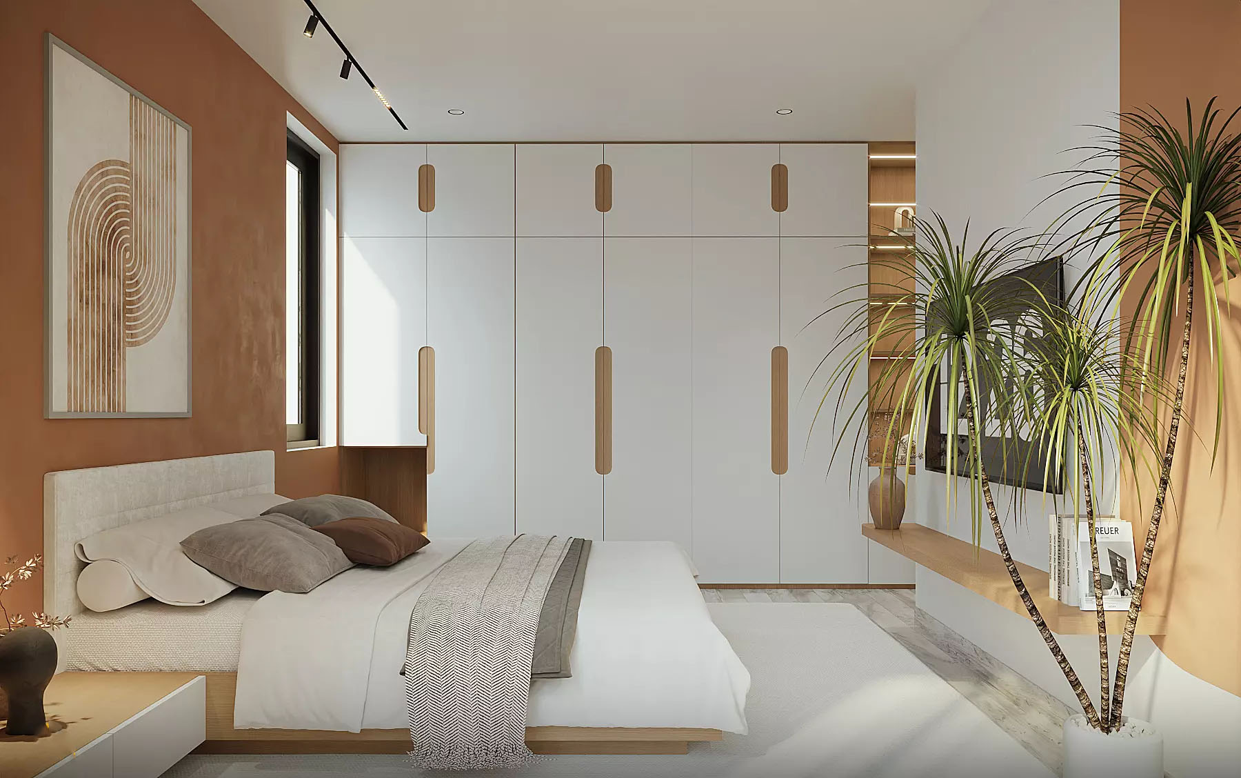 Phòng ngủ với thiết kế trang nhã và ngăn nắp