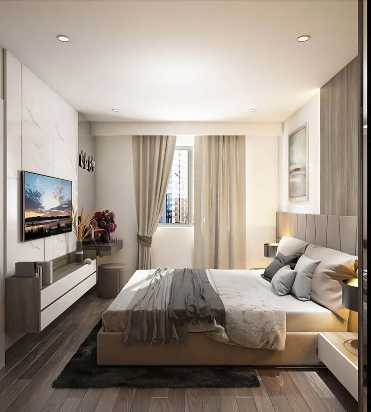 Vật liệu gỗ chủ đạo với kiểu dáng hiện đại và thiết kế tối ưu diện tích