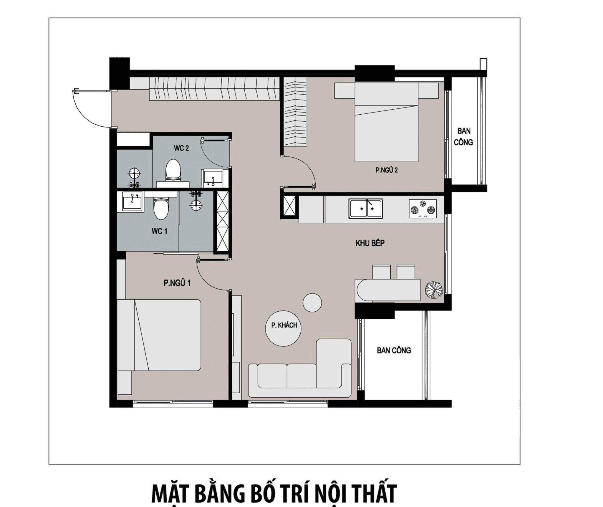 Mặt bằng của căn hộ thiết kế nội thất chung cư