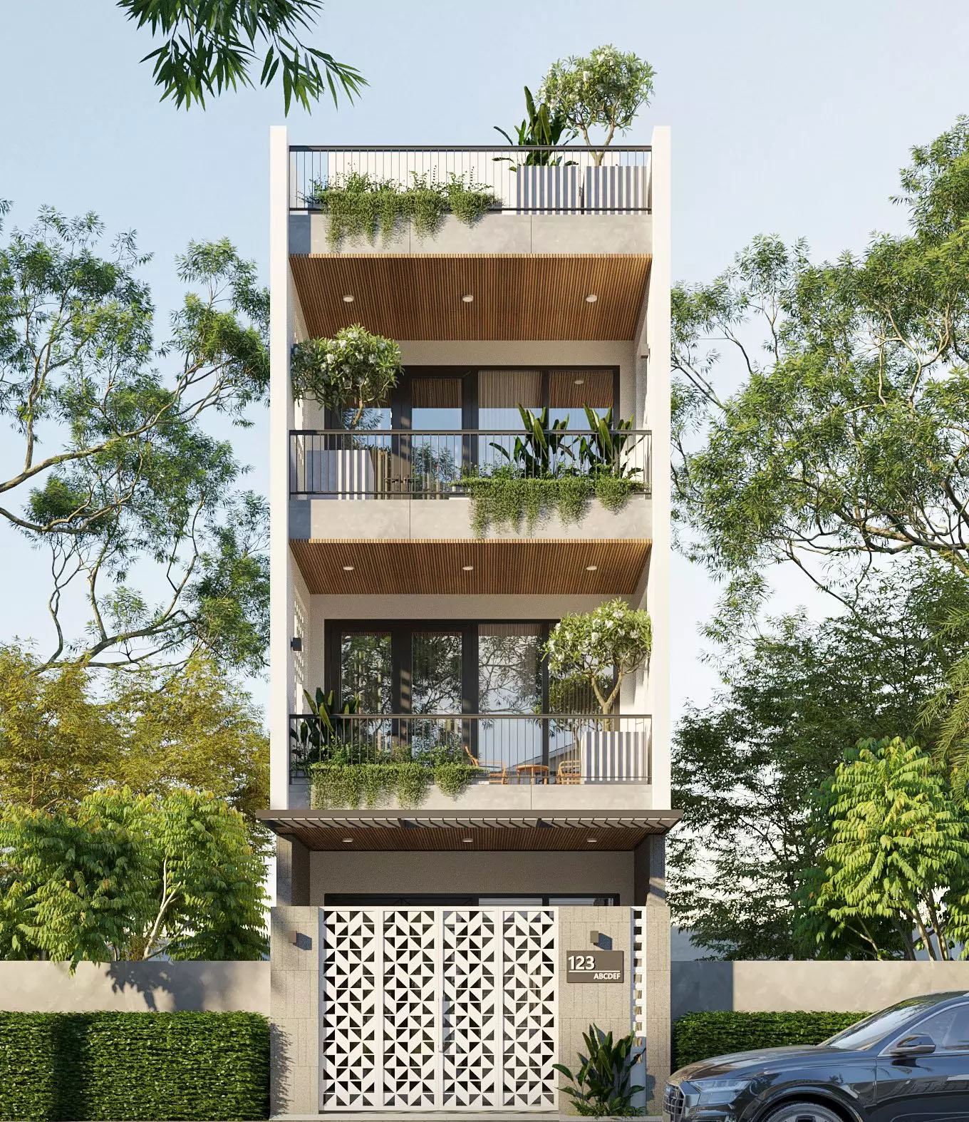 Dự án nhà ống 4 tầng hiện đại