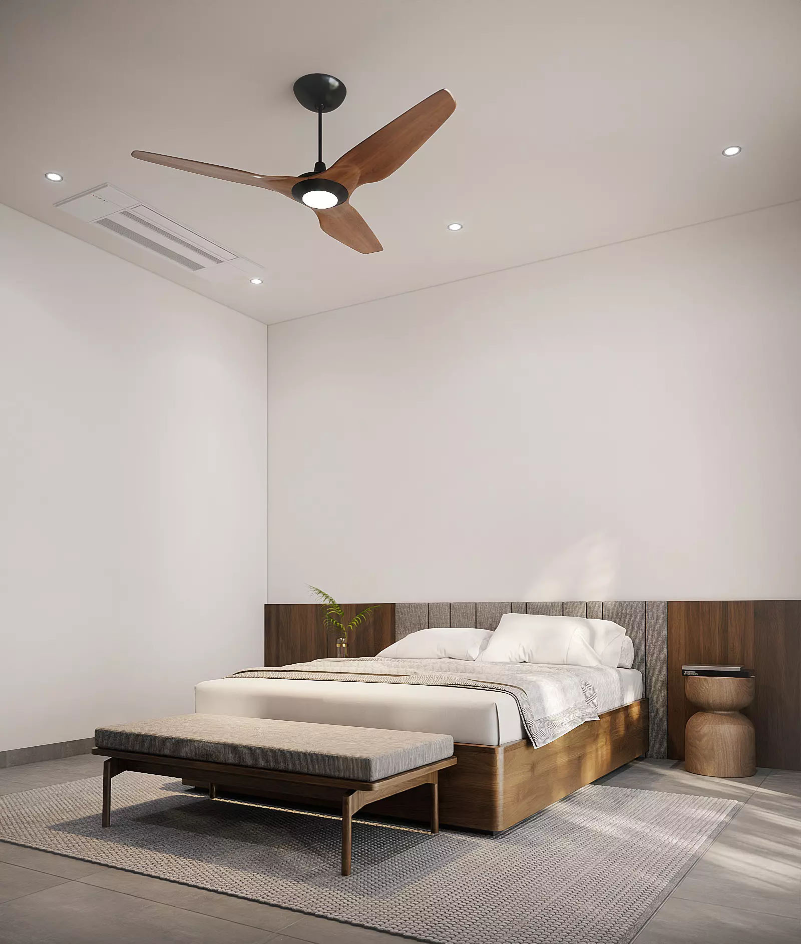 Các chi tiết thừa được loại bỏ để tạo ra một không gian nghỉ ngơi thực sự thoải mái.