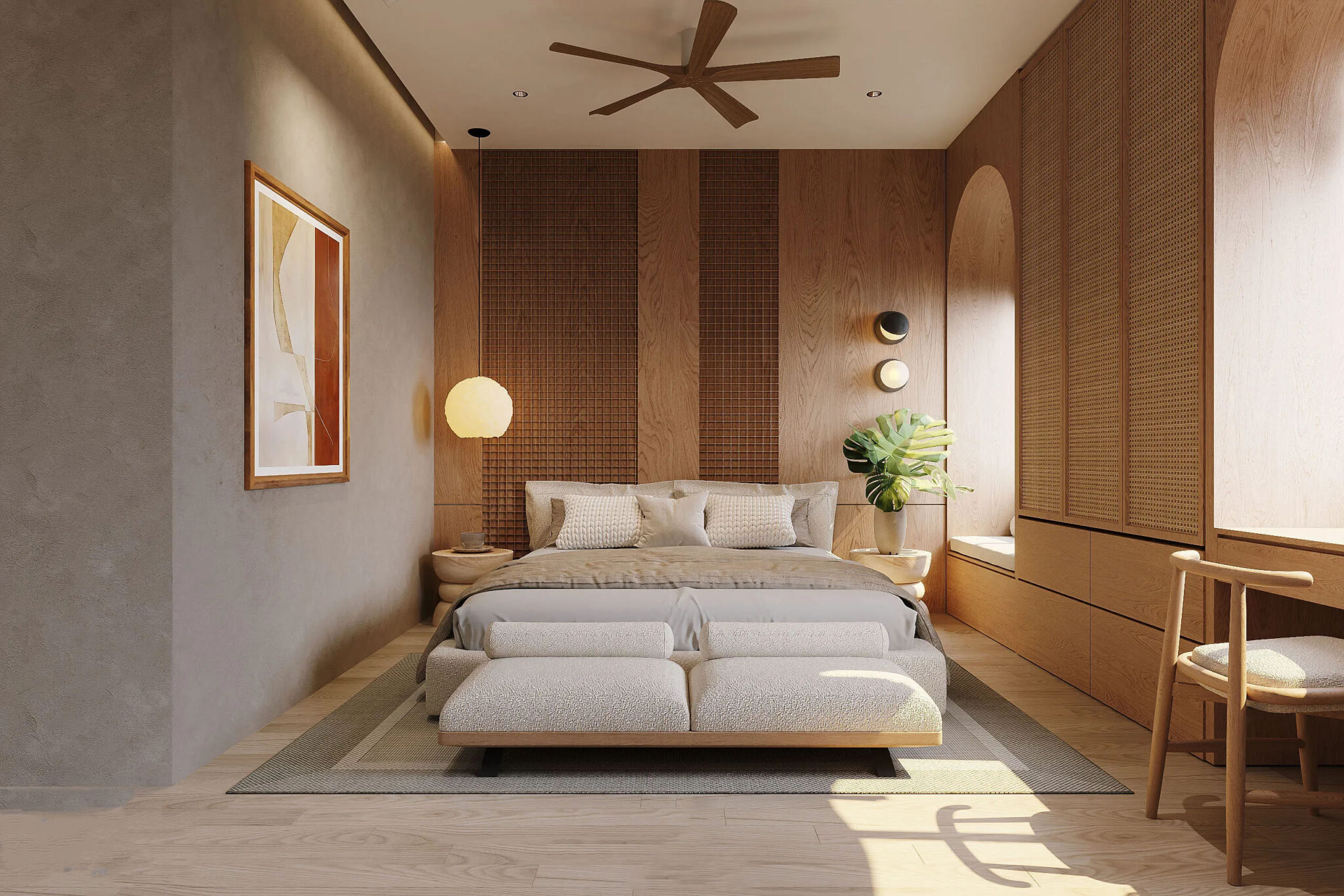 Phòng ngủ trở nên đẳng cấp và ấm áp