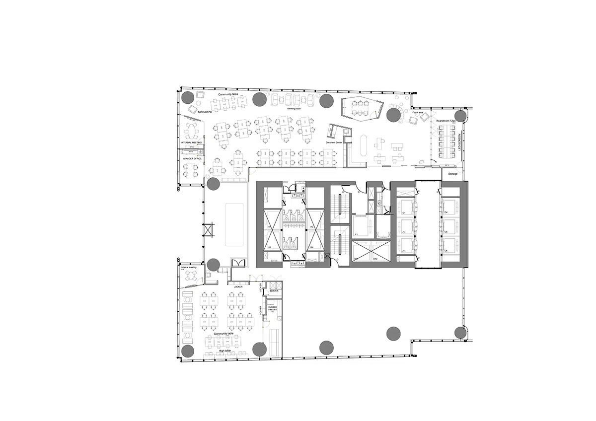 Bản vẽ 2D chi tiết thi công văn phòng Savills Lotte