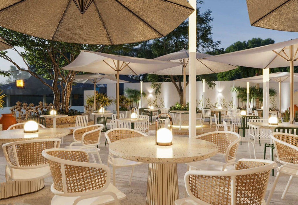 Thiết kế quán cafe ngoài trời Sky’s Coffee