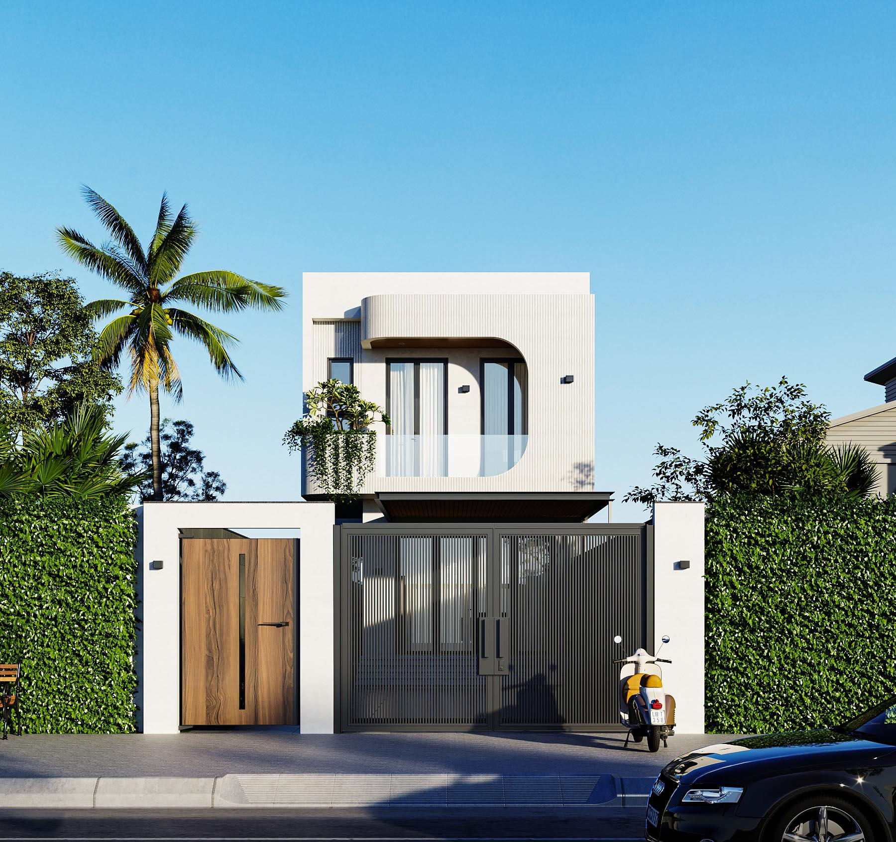 Ngoại thất của B's House tỏa lên vẻ đẹp hiện đại qua từng chi tiết