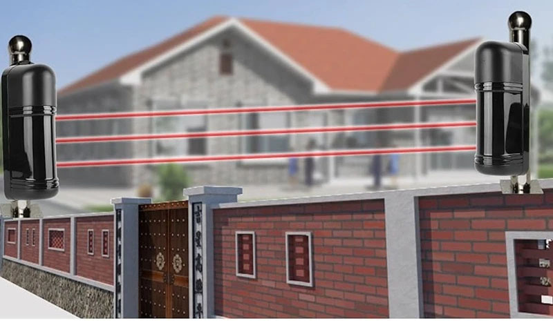 Hàng rào điện tử hồng ngoại 2 tia tạo ra một rào chắn bảo vệ khu vực