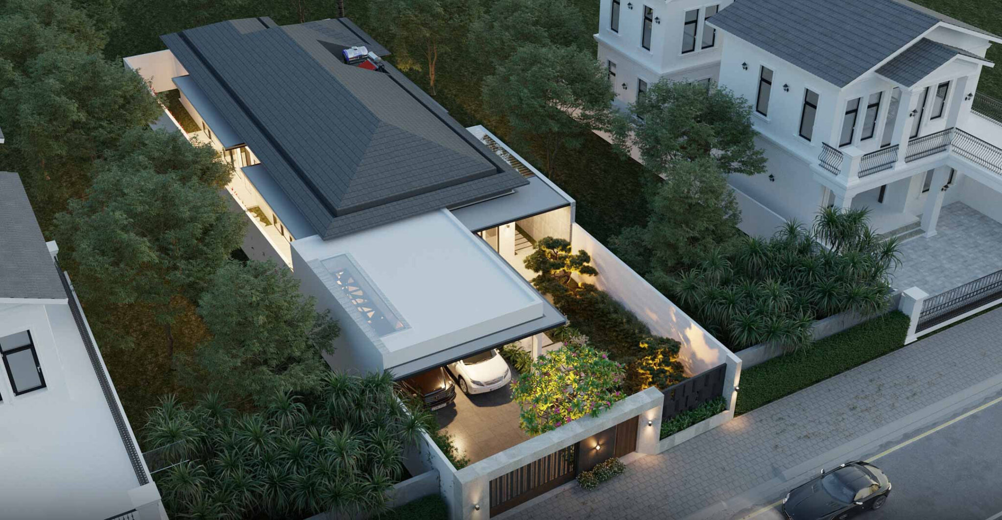 Gia chủ L’s Villa đã dành hơn ⅓ diện tích lô đất để tạo nên một khu vườn xanh mát