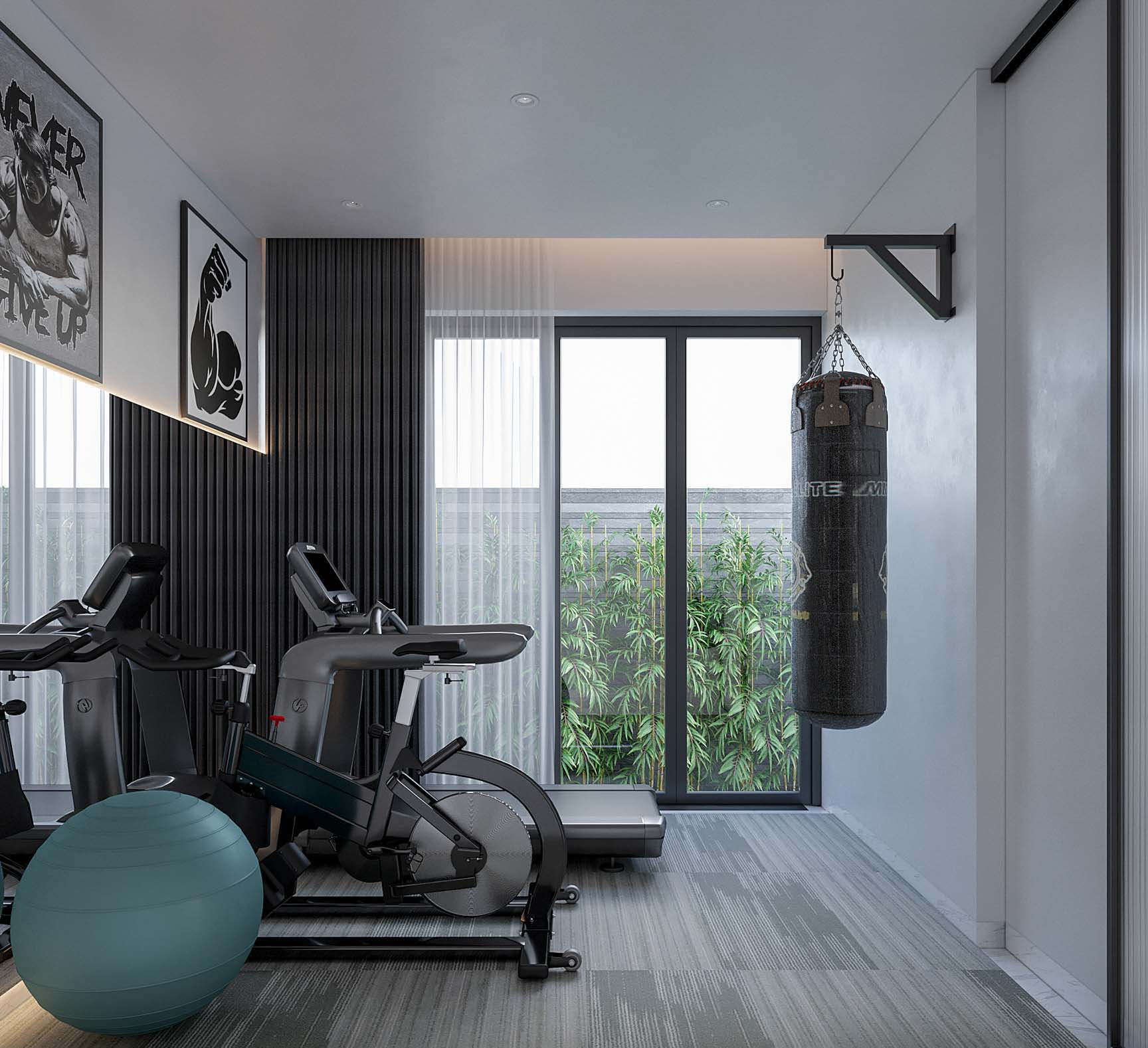 Phòng tập gym được trang bị đầy đủ các thiết bị tập luyện hiện đại