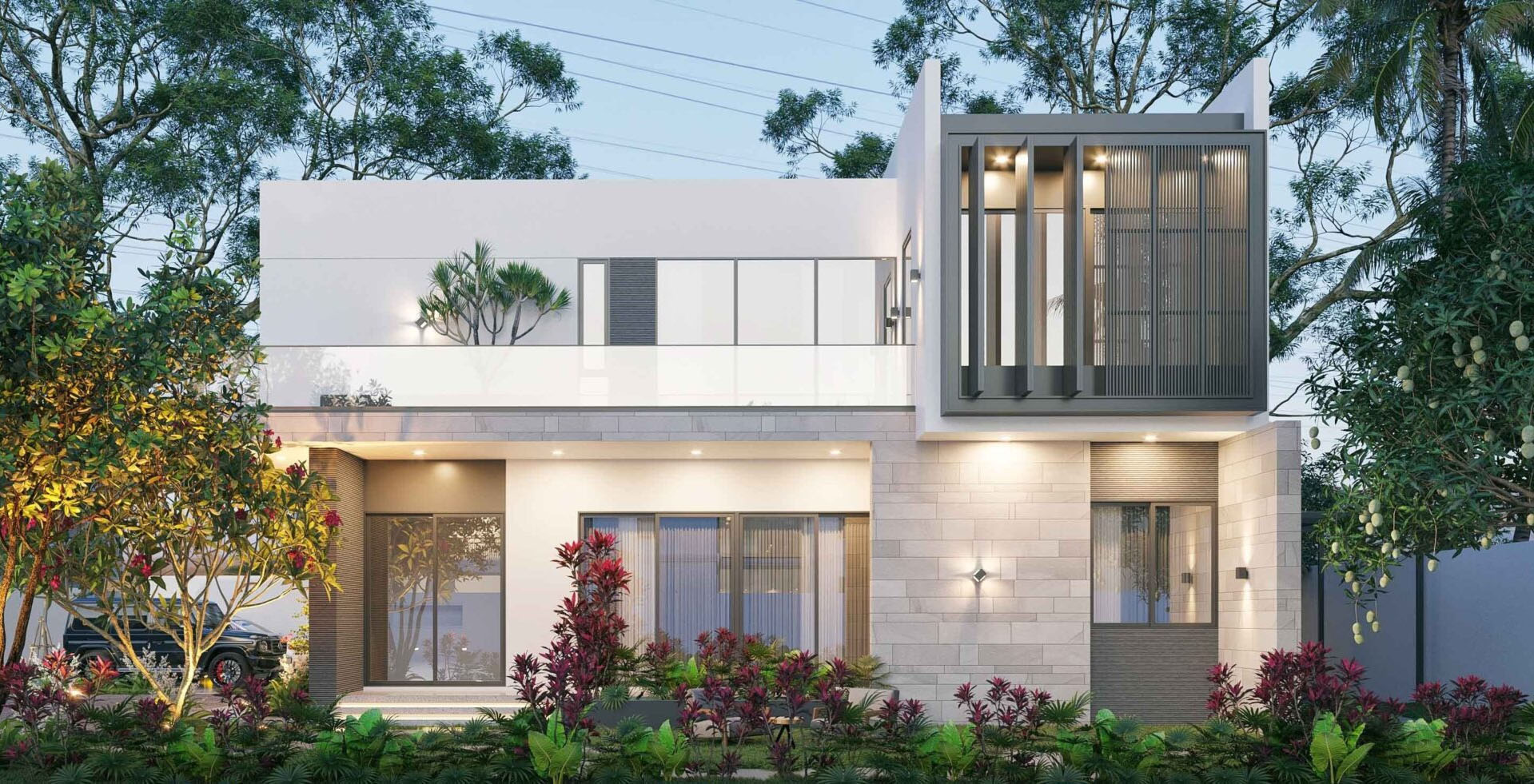 Thiết kế biệt thự mái bằng đang trở thành xu hướng nhờ vào vẻ đẹp hiện đại và sự tiện dụng