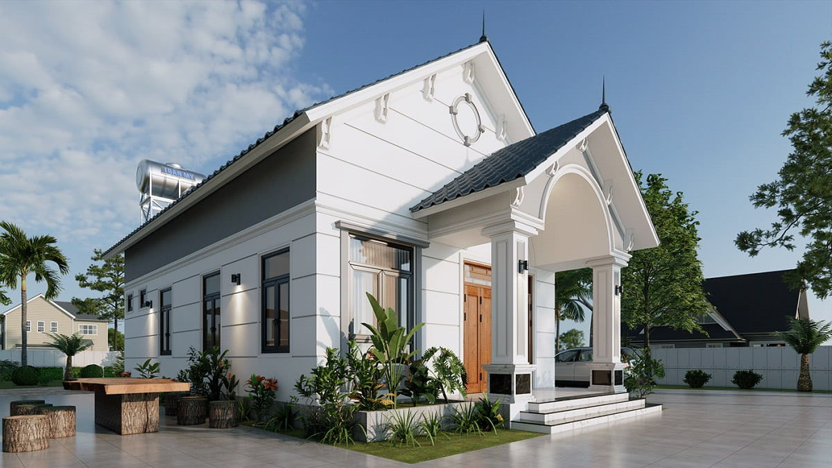Nhà mái Thái 1 tầng thường được thiết kế theo phong cách hiện đại và trẻ trung, phù hợp với gia đình nhỏ hoặc các gia đình trẻ.