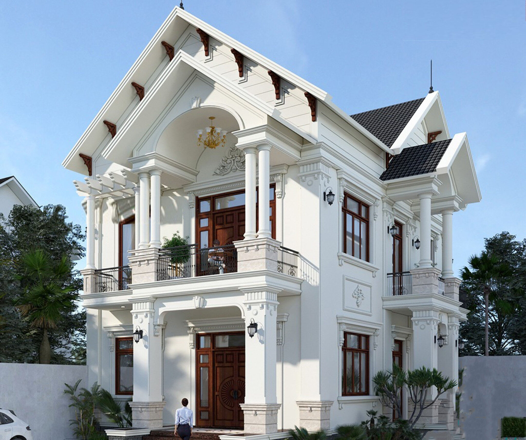 Biệt thự hiện đại 2 tầng mái thái