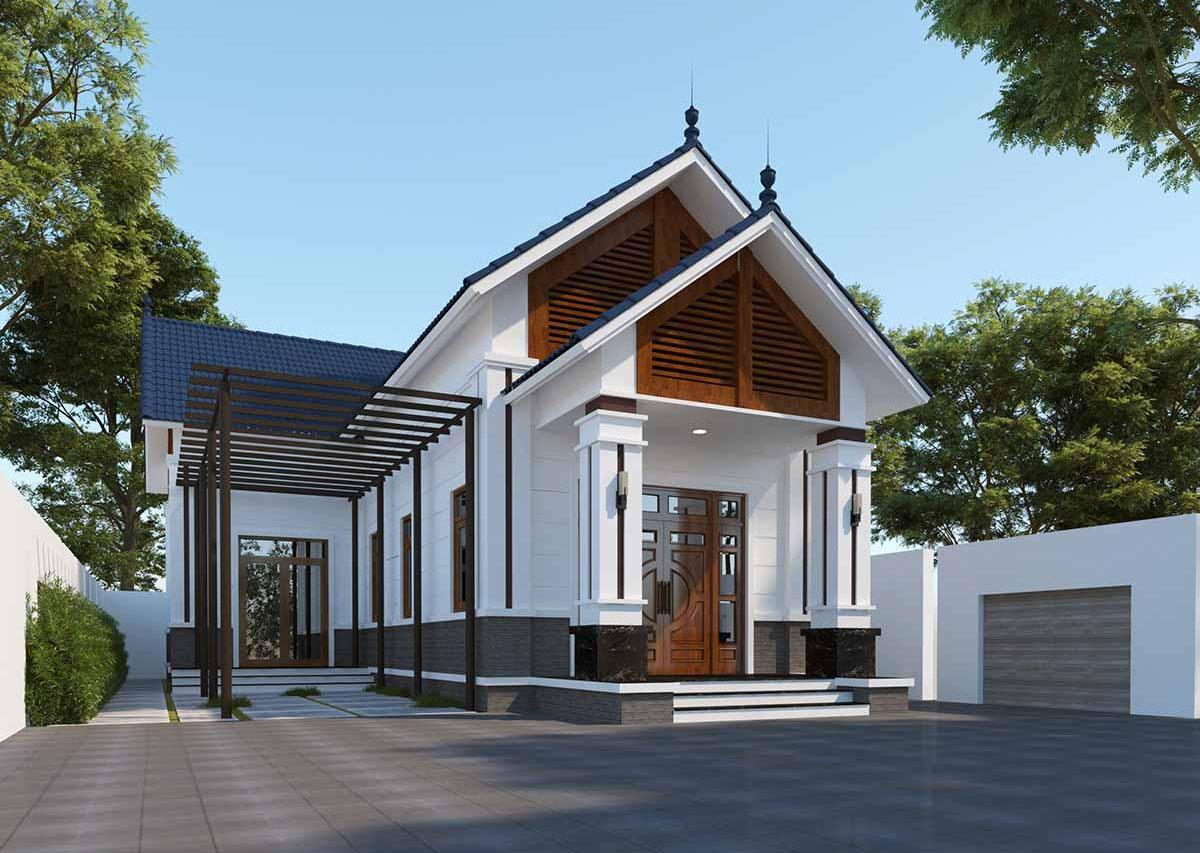 Với độ dốc cao, mái Thái giúp nước mưa dễ dàng thoát ra ngoài, hạn chế tình trạng thấm dột và ứ đọng nước trên mái.
