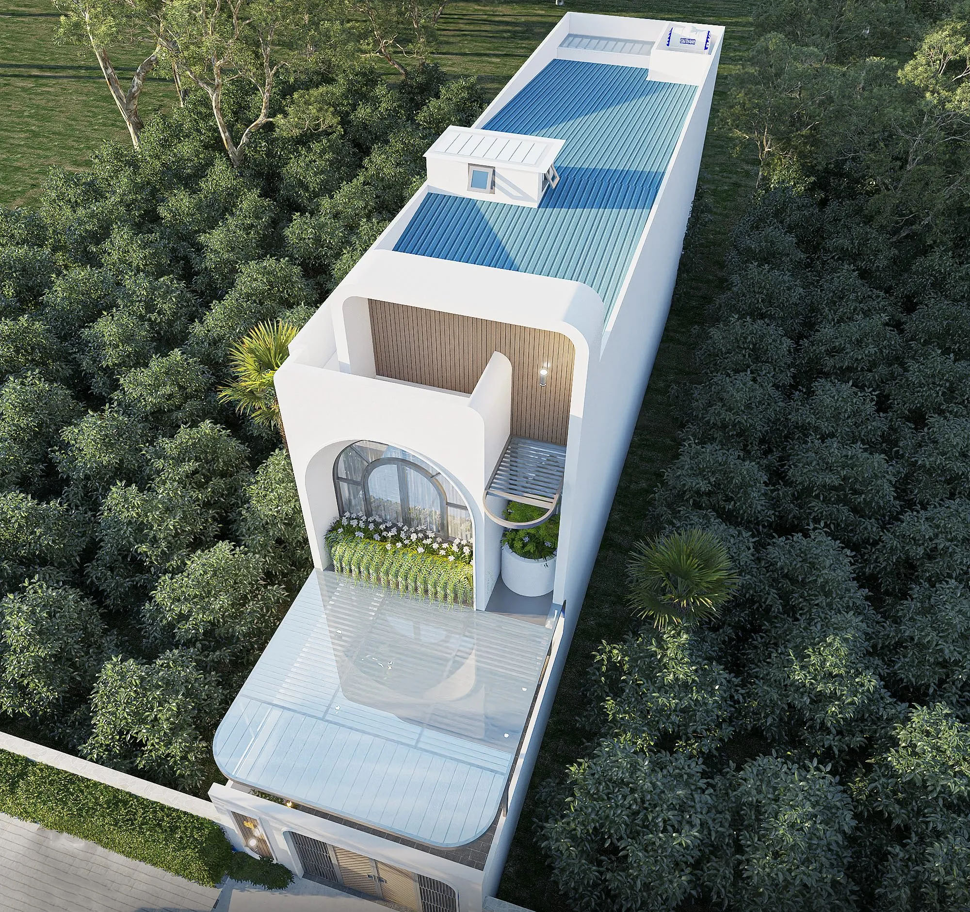Sự kết hợp giữa vật liệu và hình khối làm nổi bật nét độc đáo của TA's House