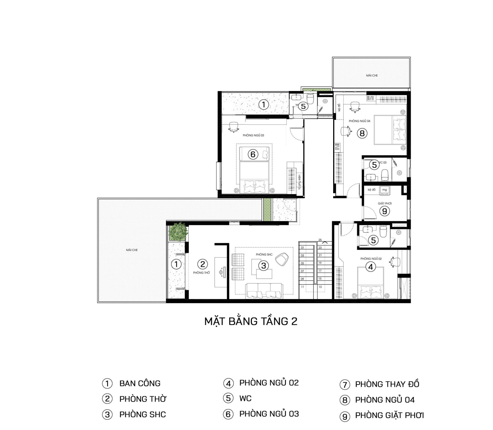 Phòng trẻ em của 2 cô con gái được đặt tại tầng 2, thiết kế theo sở thích mang lại sự thoải mái và vui vẻ cho 2 cô bé.