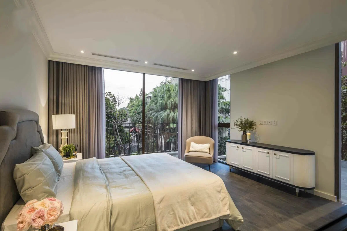Điểm nhấn nổi bật của Ngoc Thuy Residence chính là hiệu ứng tương phản giữa các khối kiến trúc