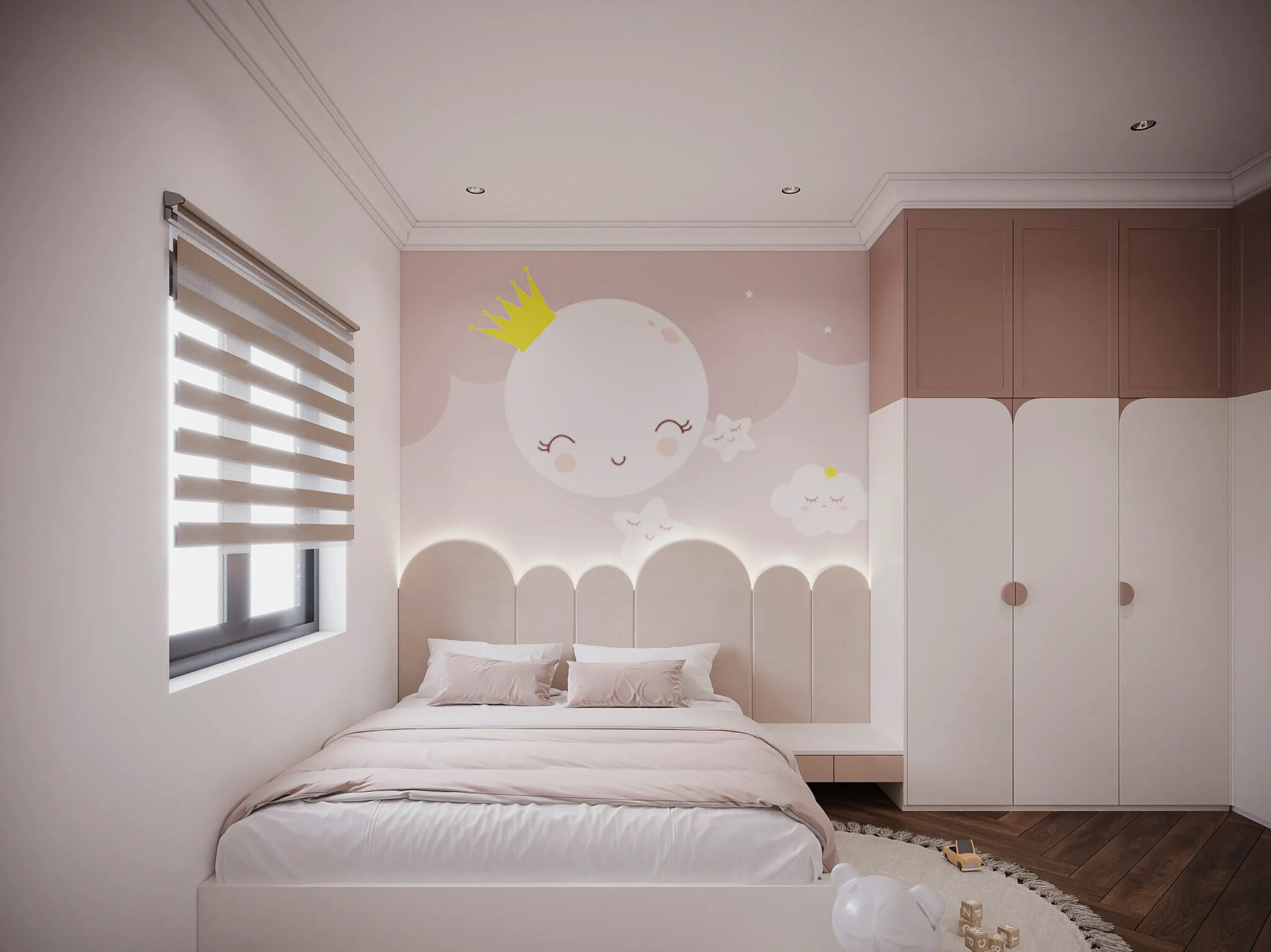 Đầu giường bọc nệm cao cấp kết hợp với các chi tiết chạm khắc tinh xảo, tạo nên sự quý phái và đẳng cấp.