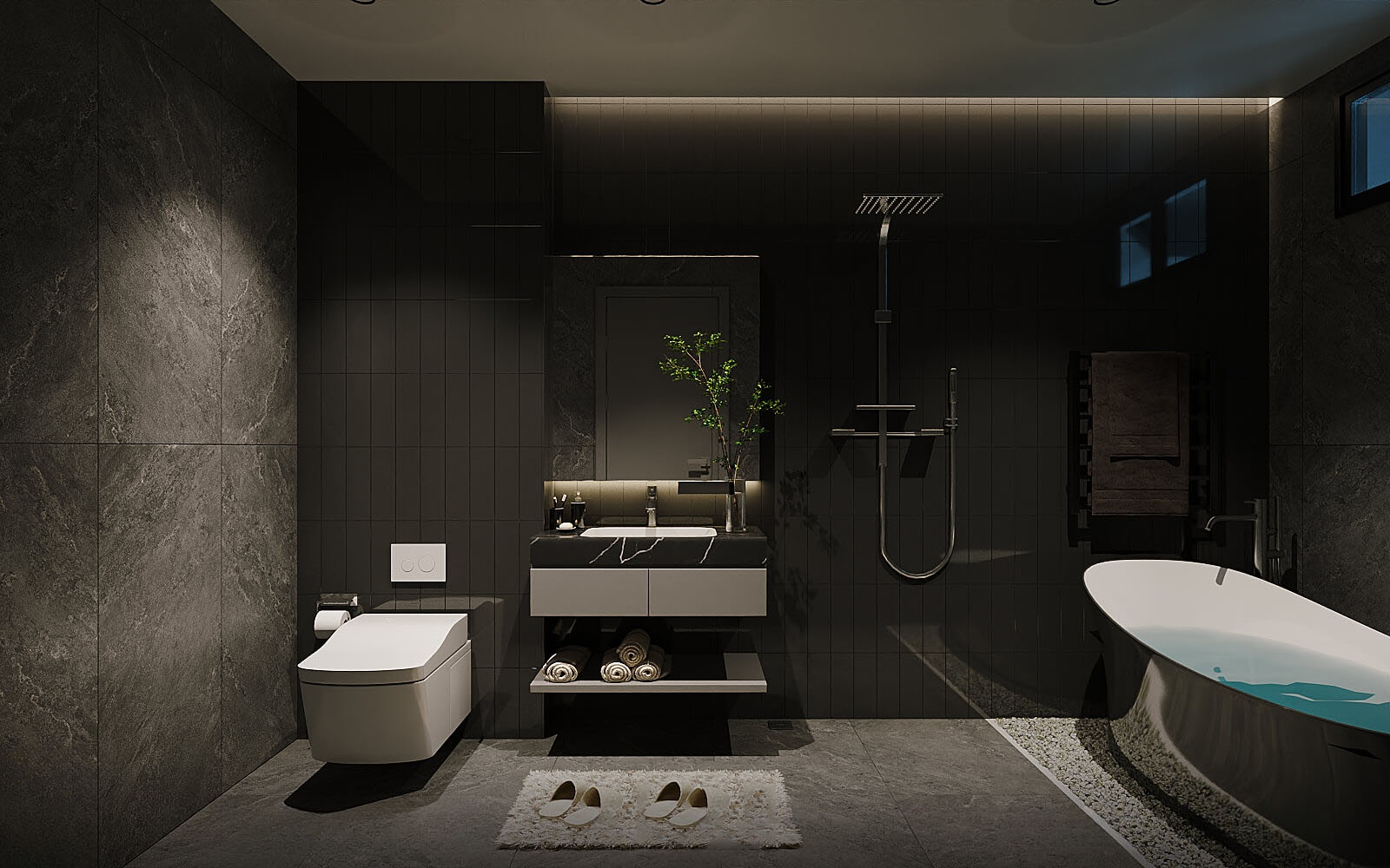 Thiết kế mẫu nhà vệ sinh đẹp theo phong cách hiện đại thường tập trung vào sự đơn giản và tinh tế