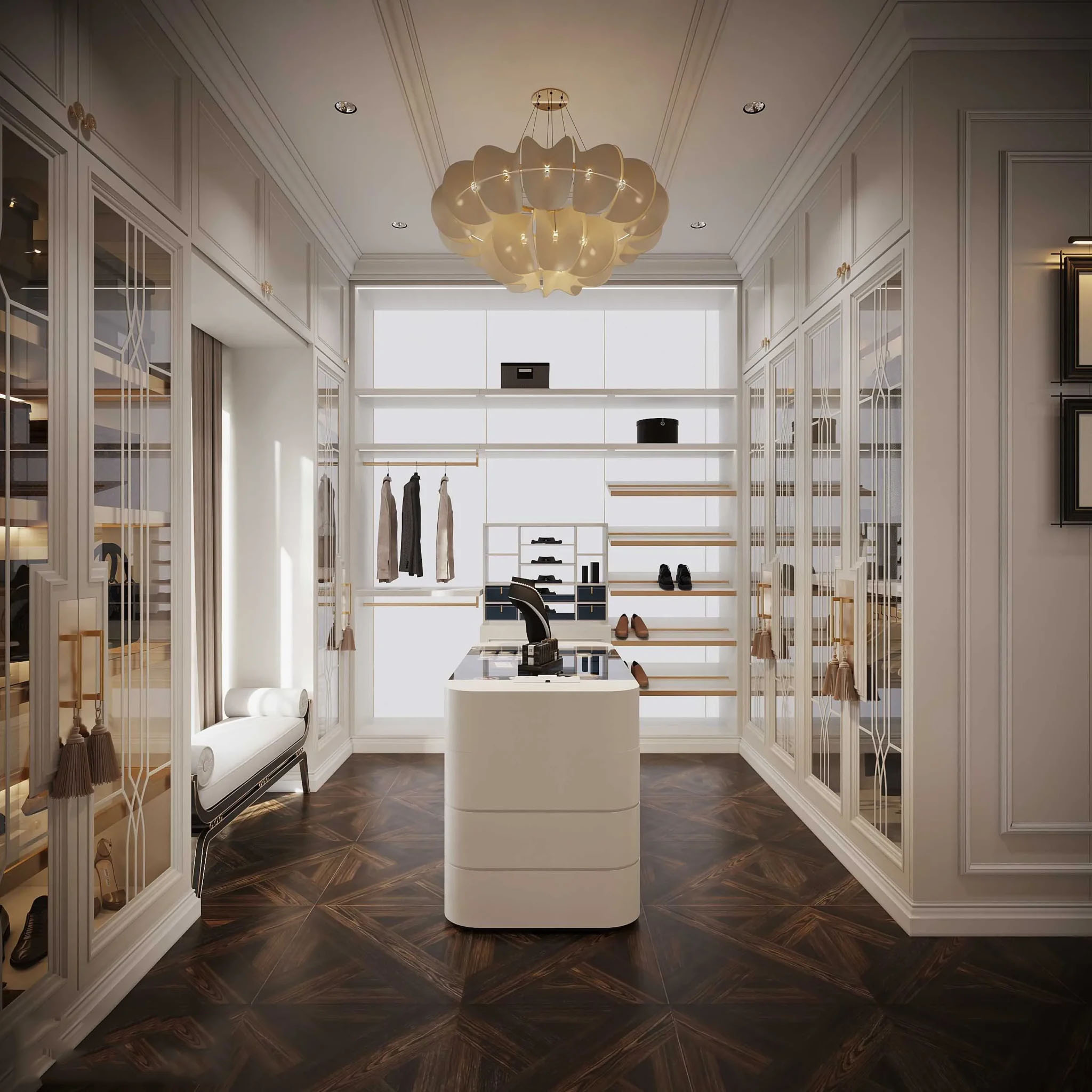 Phòng thay đồ được thiết kế như một boutique thời trang thu nhỏ